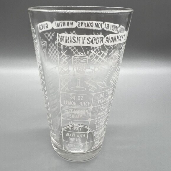 Vintage Federal Glass Cocktail Recipe Mixing & Measuring Bar Glass EUC - Picture 1 of 10